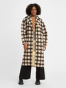 Levi's® Schwarz-beigefarbener Levi's® Agnes Damenmantel aus Wollmischung mit Karomuster