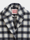Levi's® Schwarz-beigefarbener Levi's® Agnes Damenmantel aus Wollmischung mit Karomuster