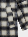Levi's® Schwarz-beigefarbener Levi's® Agnes Damenmantel aus Wollmischung mit Karomuster