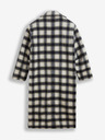 Levi's® Schwarz-beigefarbener Levi's® Agnes Damenmantel aus Wollmischung mit Karomuster