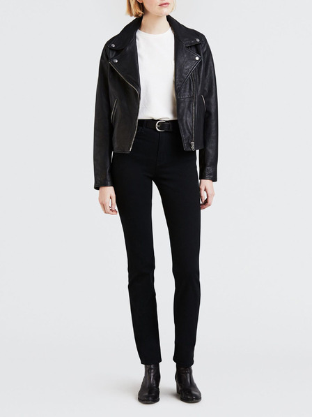 Levi's® Schwarze Levi's® Straight Fit Jeans für Damen 724