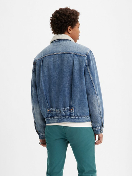 Levi's® Blaue Herren Levi's® Type 1 Sherpa Trucker Fall Bre Denim Jacke