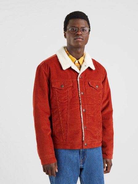 Levi's® Ziegelfarbene Herren Levi's® Sherpa Trucker Cordjacke