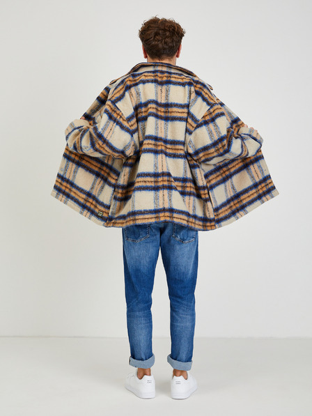 Levi's® Beigefarbene Herren Levi's® Portola Karo-Hemdjacke mit Wollmischung
