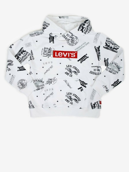 Levi's® Weißer gemusterter Levi's®-Kapuzenpullover für Kinder