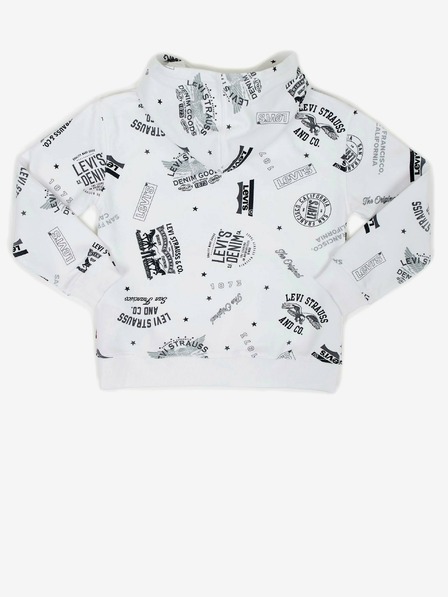 Levi's® Weißer gemusterter Levi's®-Kapuzenpullover für Kinder