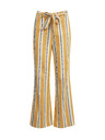 Orsay Orangefarbene gestreifte Damen-Leinenhose ORSAY