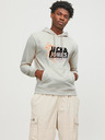 Jack & Jones Cremefarbener Herren-Kapuzenpullover Jack & Jones Map