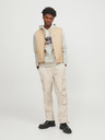 Jack & Jones Cremefarbener Herren-Kapuzenpullover Jack & Jones Map