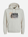 Jack & Jones Cremefarbener Herren-Kapuzenpullover Jack & Jones Map