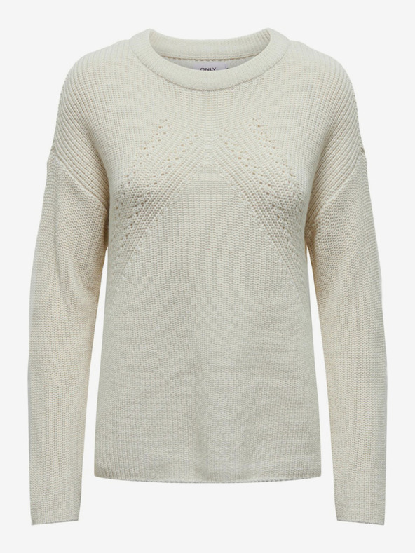 ONLY Cremefarbene Damen-Basic-Strickjacke ONLY Bella