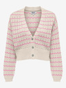 ONLY Rosa-beige gestreifte Damen-Strickjacke ONLY Asa