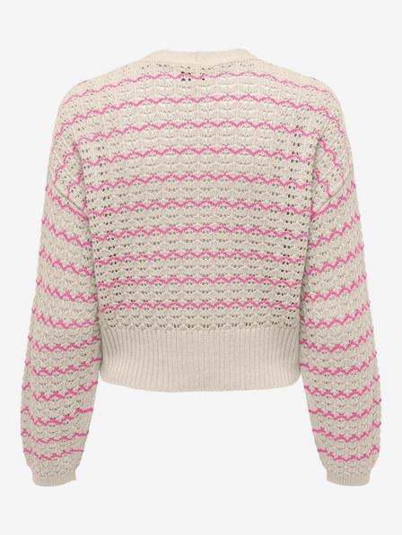 ONLY Rosa-beige gestreifte Damen-Strickjacke ONLY Asa