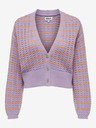 ONLY Orange und lila gestreifte Damenstrickjacke ONLY Asa
