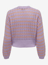 ONLY Orange und lila gestreifte Damenstrickjacke ONLY Asa