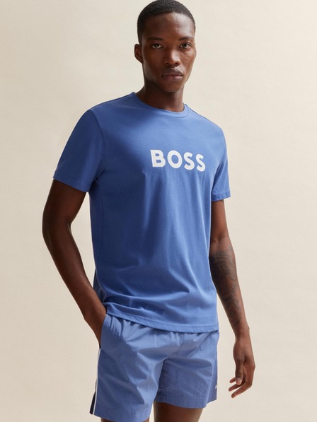 BOSS Blaues Herren-Kurzarmhemd BOSS