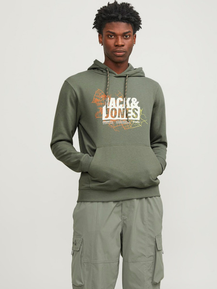 Jack & Jones Grüner Herren-Kapuzenpullover Jack & Jones Map