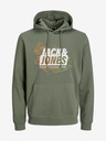Jack & Jones Grüner Herren-Kapuzenpullover Jack & Jones Map