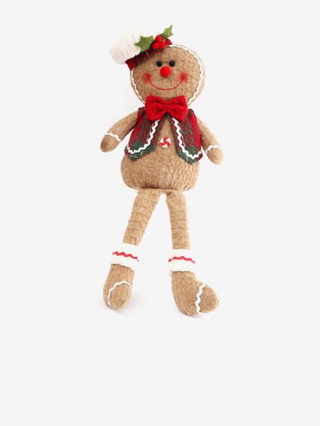 SIFCON Weihnachtsdekoration aus Plüsch - Lebkuchenmann mit hängenden Beinen 43cm SIL SIFCON