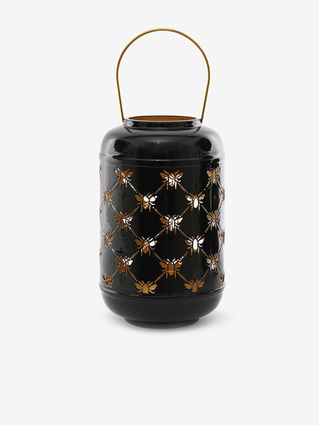 SIFCON Laterne aus schwarzem Metall mit Bienen 31x19 SIFCON