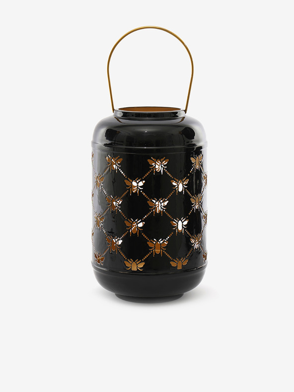 SIFCON Laterne aus schwarzem Metall mit Bienen 31x19 SIFCON
