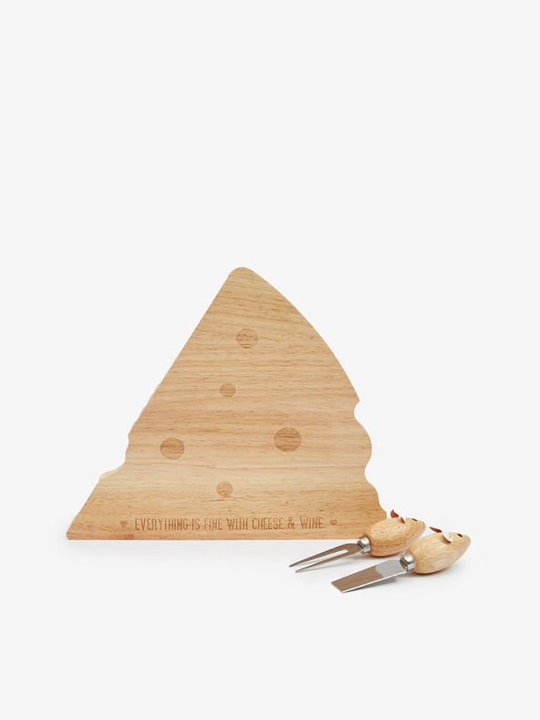 SIFCON Käsebrett und Messerset aus Holz SIFCON