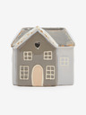 SIFCON Braun-graue Keramik-Aromatherapielampe in Form eines Hauses 13x12 SIFCON