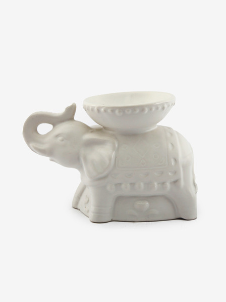 SIFCON Weiße Porzellan-Duftöl-Wachs-Lampe SIFCON Elefant