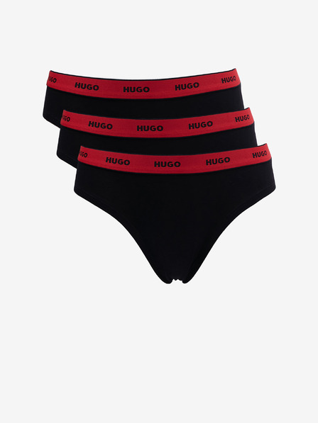 HUGO Dreier-Set Damen-Strings in Schwarz HUGO