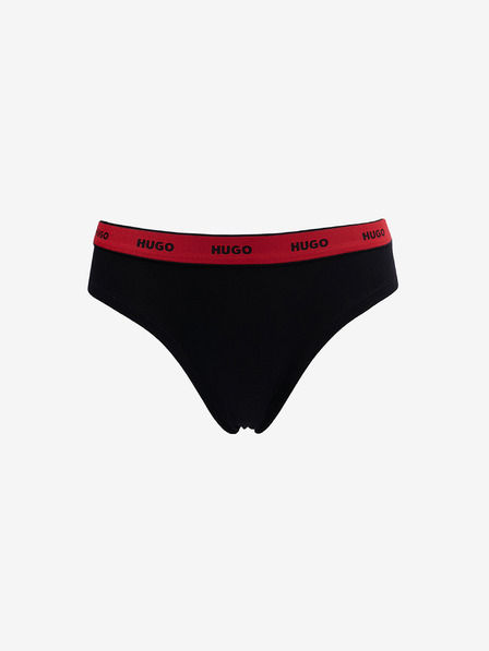HUGO Dreier-Set Damen-Strings in Schwarz HUGO