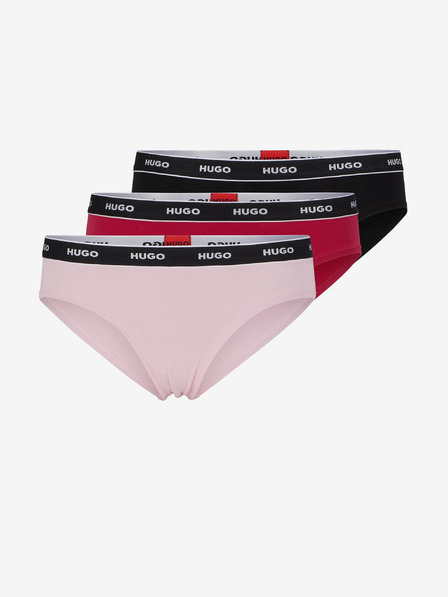 HUGO Dreier-Set Damen-Slips in Rosa und Schwarz BOSS