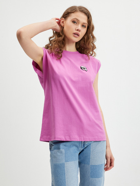 Karl Lagerfeld Rosa Damen-T-Shirt KARL LAGERFELD Ikonik