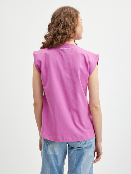 Karl Lagerfeld Rosa Damen-T-Shirt KARL LAGERFELD Ikonik