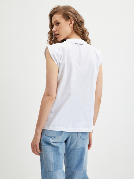 Karl Lagerfeld Weißes Damen-T-Shirt KARL LAGERFELD Ikonik