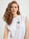 Karl Lagerfeld Weißes Damen-T-Shirt KARL LAGERFELD Ikonik