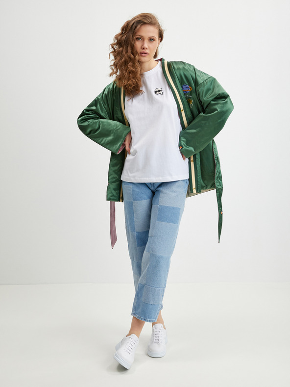 Karl Lagerfeld Weißes Damen-T-Shirt KARL LAGERFELD Ikonik