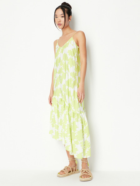 Armani Exchange Weißes und grünes gemustertes Maxikleid für Damen von Armani Exchange