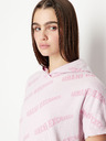 Armani Exchange Hellrosa Gemustertes Kurzarm-Sweatshirt für Damen Armani Exchange