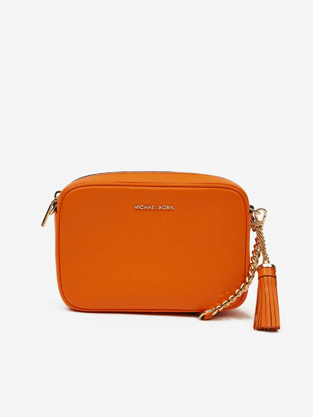 Michael Kors Orangefarbene Damen Leder Crossbody Handtasche Michael Kors Jet Set
