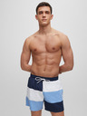 BOSS Weiß und dunkelblau gestreifte Herren-Badehose Hugo Boss