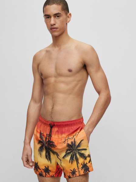 HUGO Orangefarbener Herren-Badeanzug HUGO S-Diego