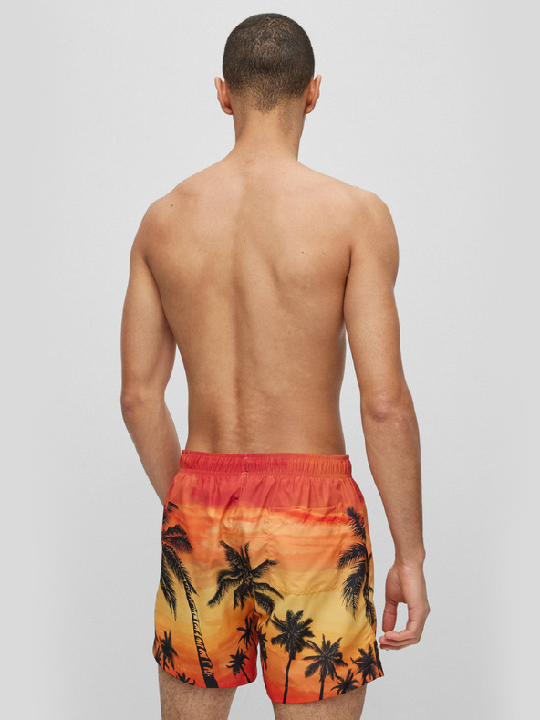HUGO Orangefarbener Herren-Badeanzug HUGO S-Diego