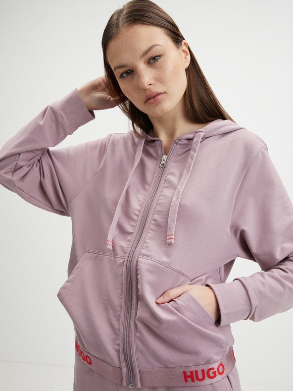 HUGO Altrosa HUGO Damen-Kapuzen-Sweatshirt mit Reißverschluss