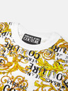 Versace Jeans Couture Gelb-weiß gemustertes Damen Etuikleid von Versace Jeans Couture