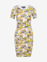 Versace Jeans Couture Gelb-weiß gemustertes Damen Etuikleid von Versace Jeans Couture