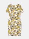 Versace Jeans Couture Gelb-weiß gemustertes Damen Etuikleid von Versace Jeans Couture