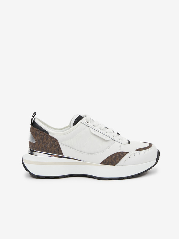 Michael Kors Braune und weiße Michael Kors Flynn Trainer Damen Turnschuhe