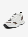 Michael Kors Braune und weiße Michael Kors Flynn Trainer Damen Turnschuhe