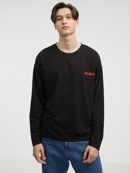 HUGO Schwarzes Herren-Langarm-T-Shirt HUGO