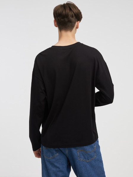 HUGO Schwarzes Herren-Langarm-T-Shirt HUGO